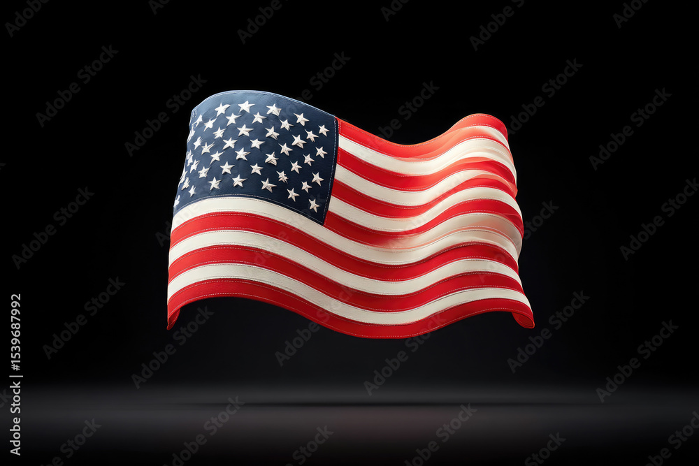Obraz premium Waving american flag symbolizing patriotism united states photo studio environment close-up view national identity and pride