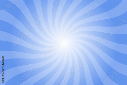 Candy color sunburst background. Abstract blue sunbeams design wallpaper. Colorful spinning lines for template, banner, poster, flyer. Sweet rotating cartoon swirl or whirlpool. Vector backdrop.