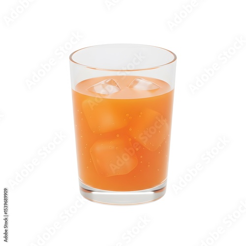 Wallpaper Mural Refreshing Orange Juice with Ice Cubes in a Glass Torontodigital.ca