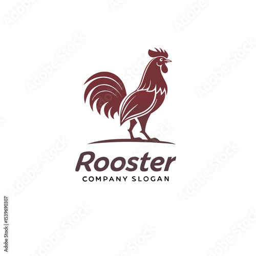 Professional rooster logo design with elegant lines and company slogan suitable for farm or agriculture brands
