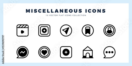 10 Social Media (Instagram) Lineal Fill icons pack. vector illustration.