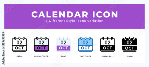 Calendar october icon vector for web. and mobile app