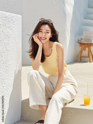 아름다운 여성, 여름 휴가와 라이프스타일
