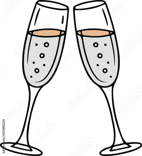 Celebratory Toast with Bubbles