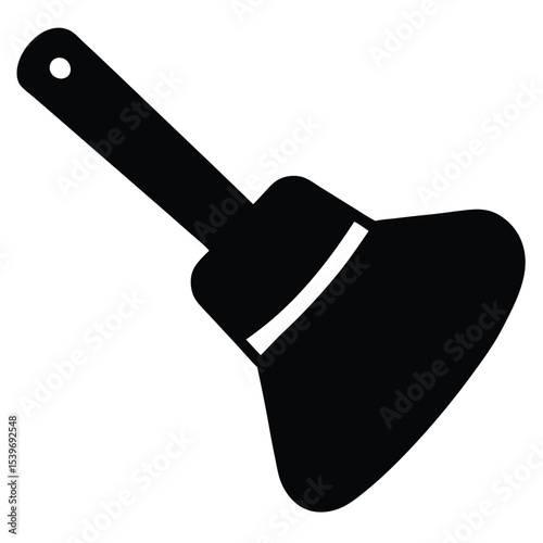 Simple black paintbrush icon isolated on white background perfect for design projects or illustrating painting concepts.