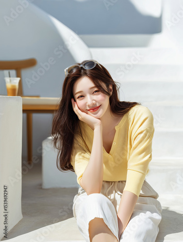 아름다운 여성, 여름 휴가와 라이프스타일
