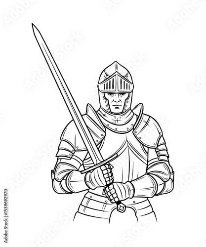 A brave knight holding a sword