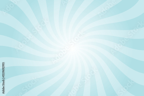 Candy color sunburst background. Abstract blue sunbeams design wallpaper. Colorful spinning lines for template, banner, poster, flyer. Sweet rotating cartoon swirl or whirlpool. Vector backdrop.