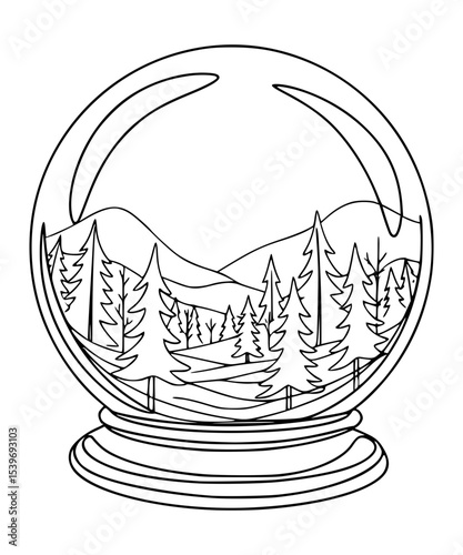 A crystal ball showing a forest