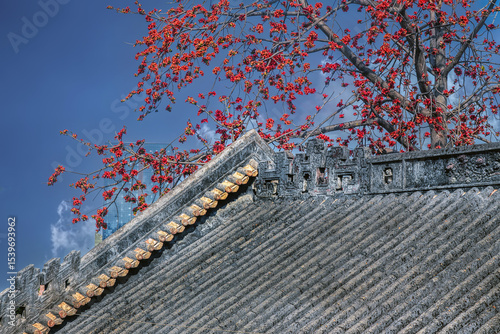 Guangzhou city, Guangdong, China. Chen's Ancestral Hall in Fuyong Village, Shawan Town, Panyu District (built in 1870) has a great history and remains a bright example of Lingnan style.