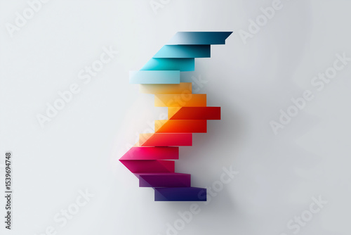 Stepped arrow with gradient color steps