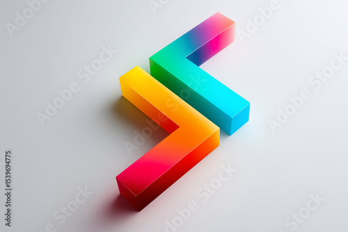Stepped arrow with gradient color steps