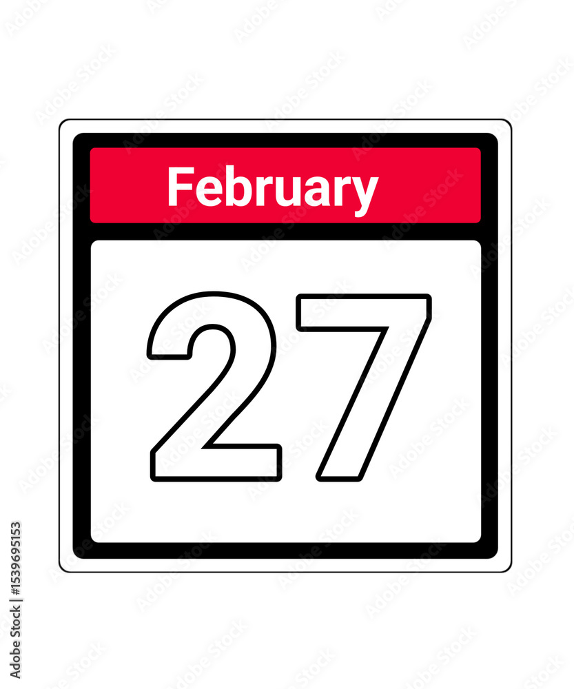 Fototapeta premium calendar icon february month date 27