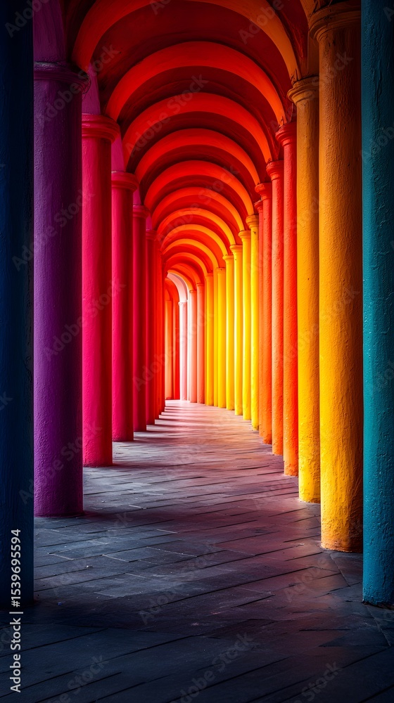 Obraz premium a long row of pillars