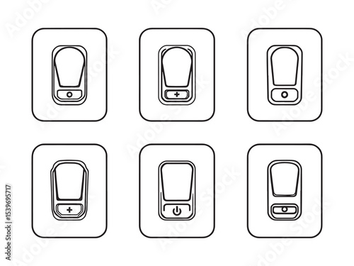 car headlight switch linear style vector graphic design