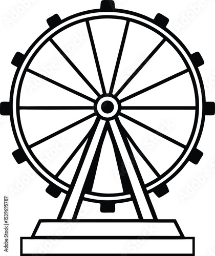 ferris wheel vector illustration, ferris wheel black silhouette vector illustration,ferris wheel graphic