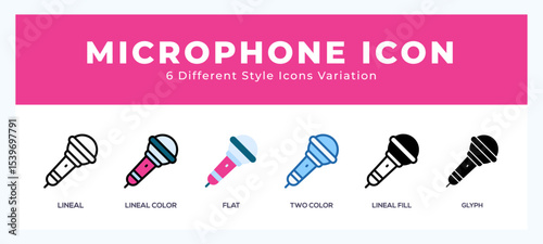 Microphone icon set. Design elements for logo