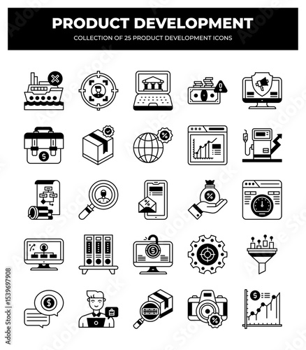 Product Development Icons: 25 Essential Business & Marketing Vector Icons