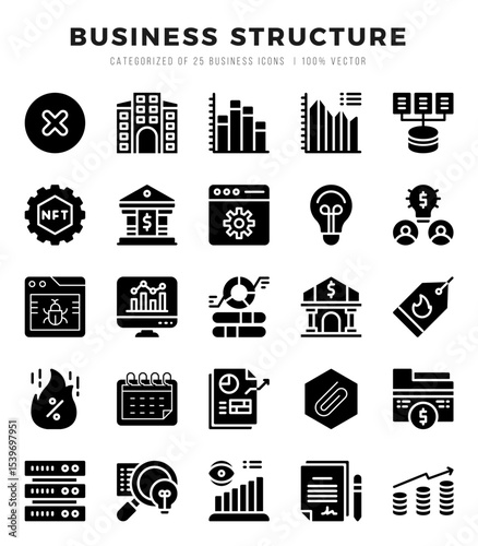 icons set. Business Structure for web. app. vector illustration.