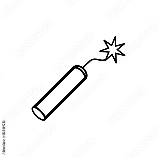Single Stick of Dynamite Icon Vector Art Clean Style