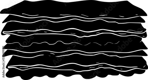 Lasagna Black Silhouette Vector Italian Food