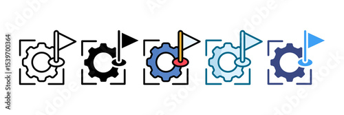 Wallpaper Mural Goal Setting Icon Set Multiple Style Collection Torontodigital.ca