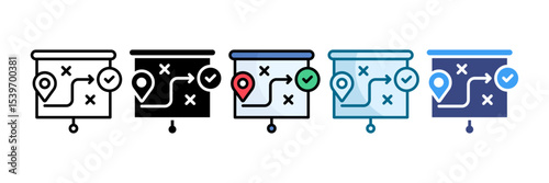 Strategic Roadmap Icon Set Multiple Style Collection