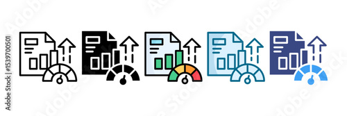 Performance Metrics Icon Set Multiple Style Collection
