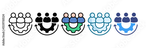 Team Collaboration Icon Set Multiple Style Collection