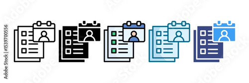 Meeting Agenda Icon Set Multiple Style Collection