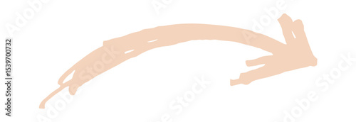 Curved Arrow Graphic with Rough Edges Look