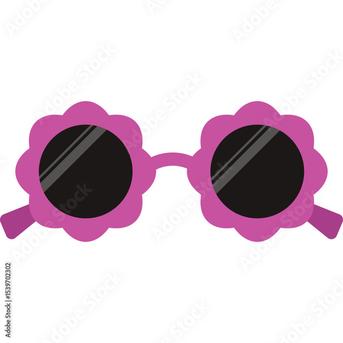 Flower Shape Sunglasses Illustration