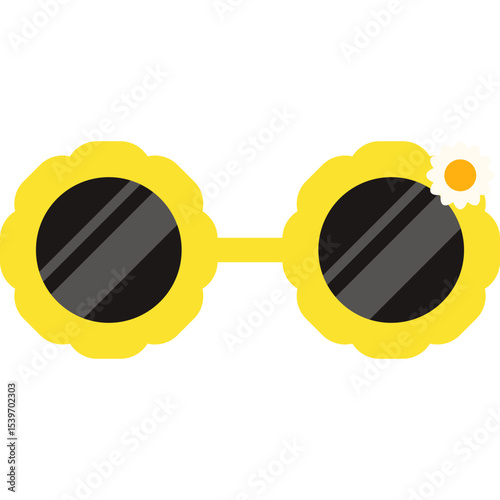 Flower Shape Sunglasses Illustration