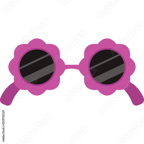 Flower Shape Sunglasses Illustration