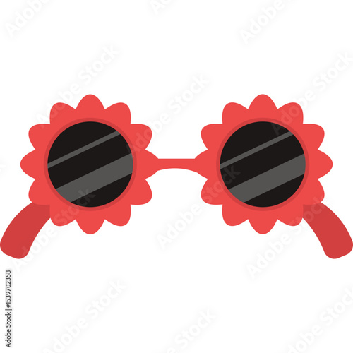 Flower Shape Sunglasses Illustration