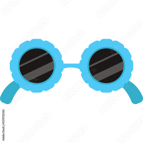 Flower Shape Sunglasses Illustration