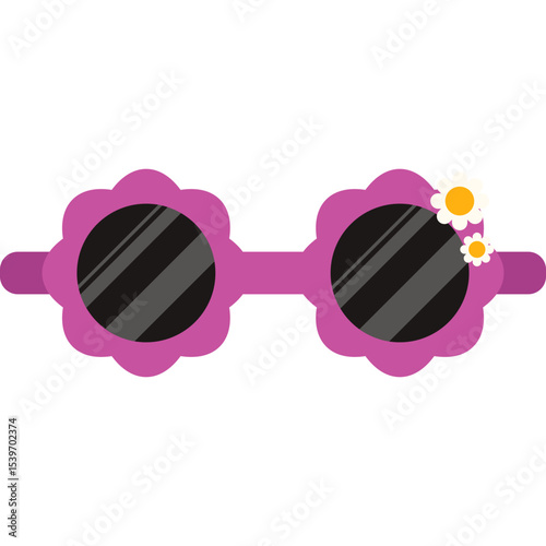 Flower Shape Sunglasses Illustration