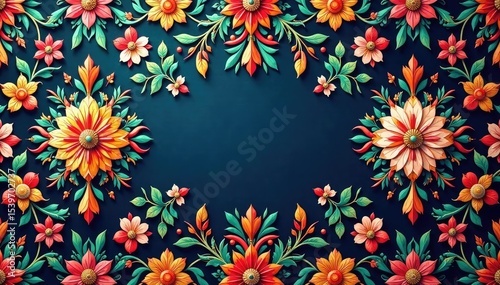Intricate floral damask pattern, repeating design, background, style
