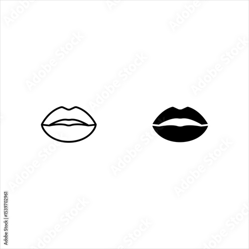 Lips icon set. symbol for mobile concept and web design color editable