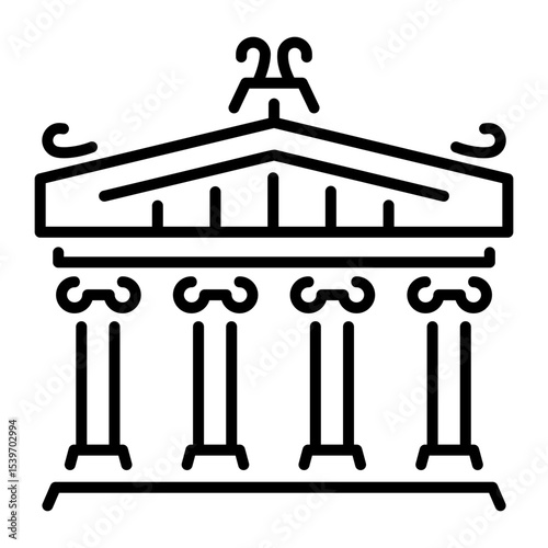 An outline style icon representing greek architecture