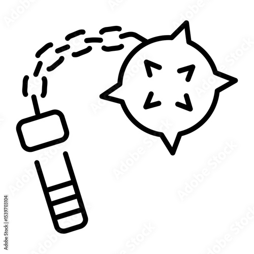A line style icon showing battle mace