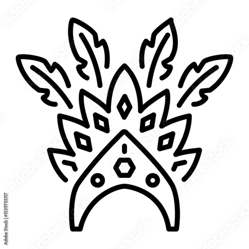 An outline style icon showing headdress