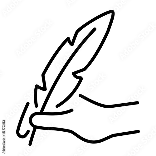 An outline style icon showing quill