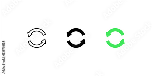 Refresh vector icon set. Reload flat sign design. Undo vector icon. Redo symbol. Update icon. Rotation sign. Restart arrow icon. EPS 10 Loading pictogram