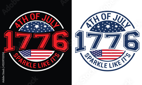 USA Independent day (4th July) vector t shirt design. Fully editable vector graphic and print ready file.	