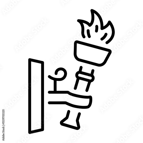 A linear style icon showing wall torch