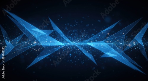 Abstract Blue Geometric Light Trails Background Design Futuristic Technology Digital Art