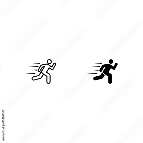man fast run icon set, rush icon vector illustration