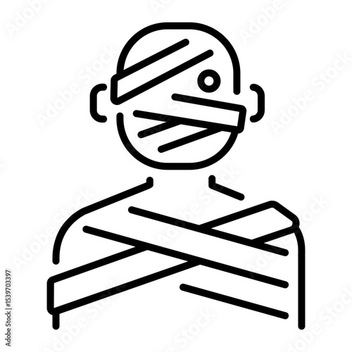 A linear style icon showing mummy