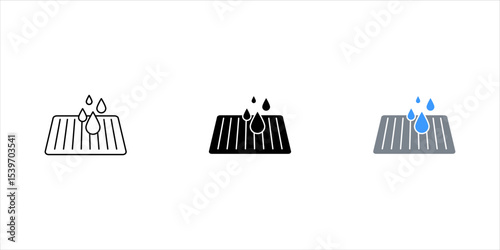 Drain icon set. Drainage icon isolated on background vector illustration.
